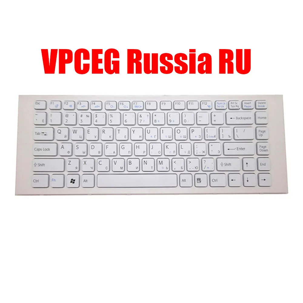 

Russia RU Laptop Keyboard For SONY VPC-EG VPCEG VPCEG1S1R 9Z.N7ASW.001 148969711 White With Frame New