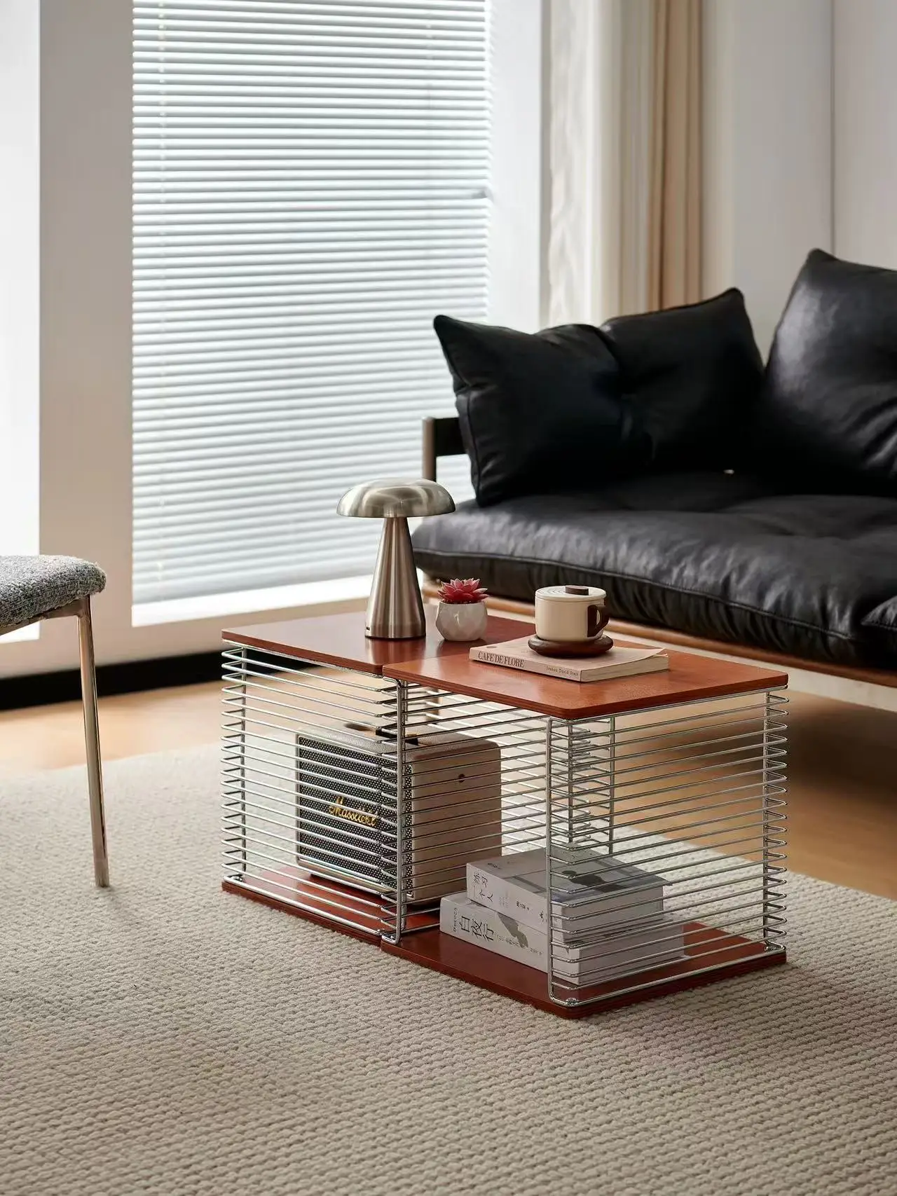 Coffee table furniture line storage rack living room sofa side table with wheels movable small edge several small carts