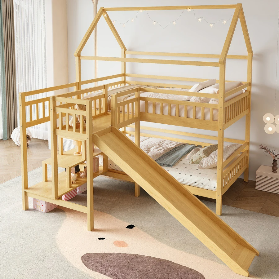 Letto a castello a forma di ca - Bunk Bed With Stairs And Slide recensione e prezzo