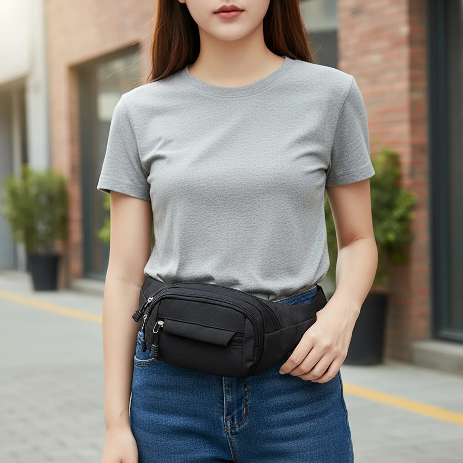 

Men's Crossbody Bag Multi Functional Chest Bag For Outdoor Sports Travel With Waterproof Oxford Fabric And Adjustable Strap