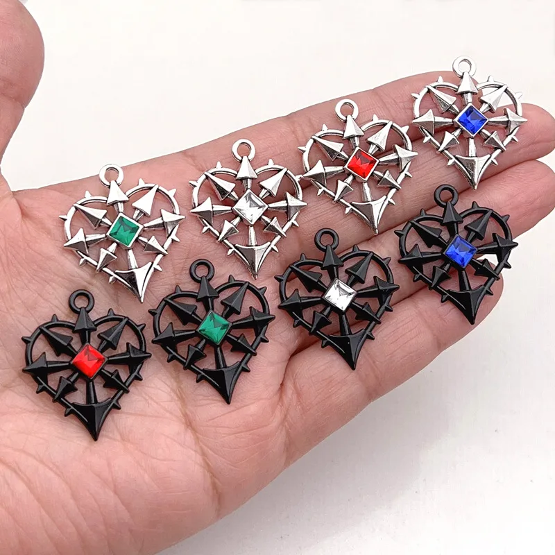 8/10PCS Personalized Gothic Arrow Heart piercing Earrings Necklace Pendant Halloween Thorn Love DIY Jewelry Accessories