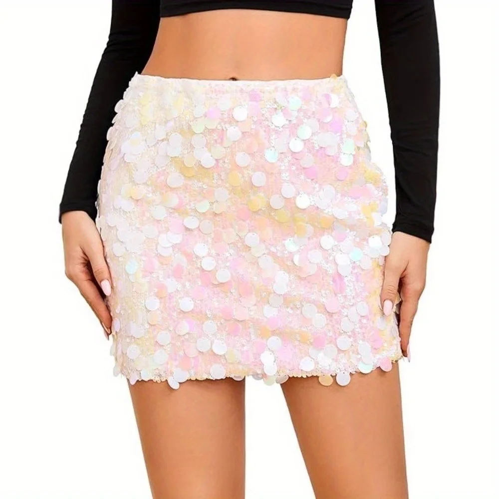 فستان نسائي قصير ضيق مزين بالترتر - فستان متألق مثير، مثالي للحفلات المسائية وليالي النادي وأحداث الكوكتيل ​