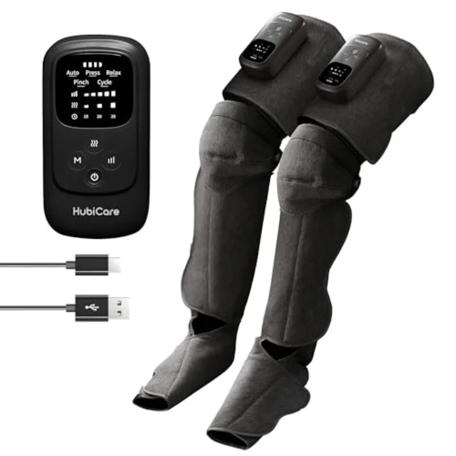 

Беспроводной массажер для ног с функцией нагрева и воздушной компрессии для улучшения кровообращения и снятия боли, 5 режимов, 5 уровней интенсивности, уменьшает отеки.