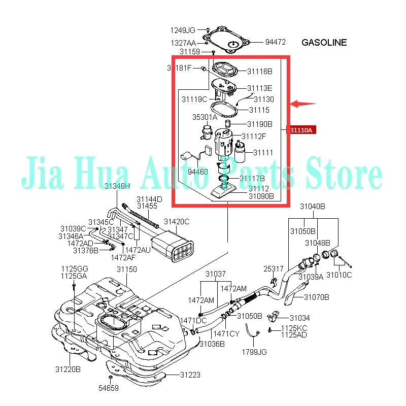 31110-17000 08300-0730 Fit For Hyundai Matrix (FC) 1.6 1.8 Fuel Pump Module Assembly 3111017000 083000730 31110 17000