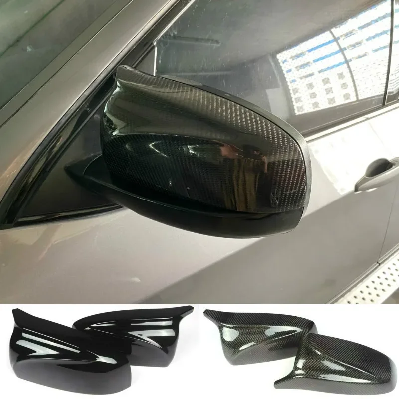 A Pair Carbon Fiber/ABS Mirror Cover X5 X6 Car Side Rearview Mirror Cap Cover Replacement For BMW X5 X6 E70 E71 2007-2013