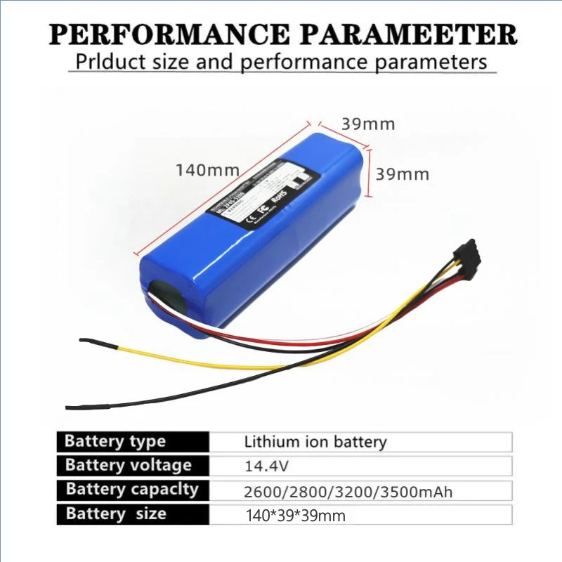 Aleaivy CECOTEC CONGA 5090 6090 Aspirador de pó robótico Novo 6500mAh/6800mAh Bateria de íon de lítio 14,4V 14,8V INR18650 4S2P