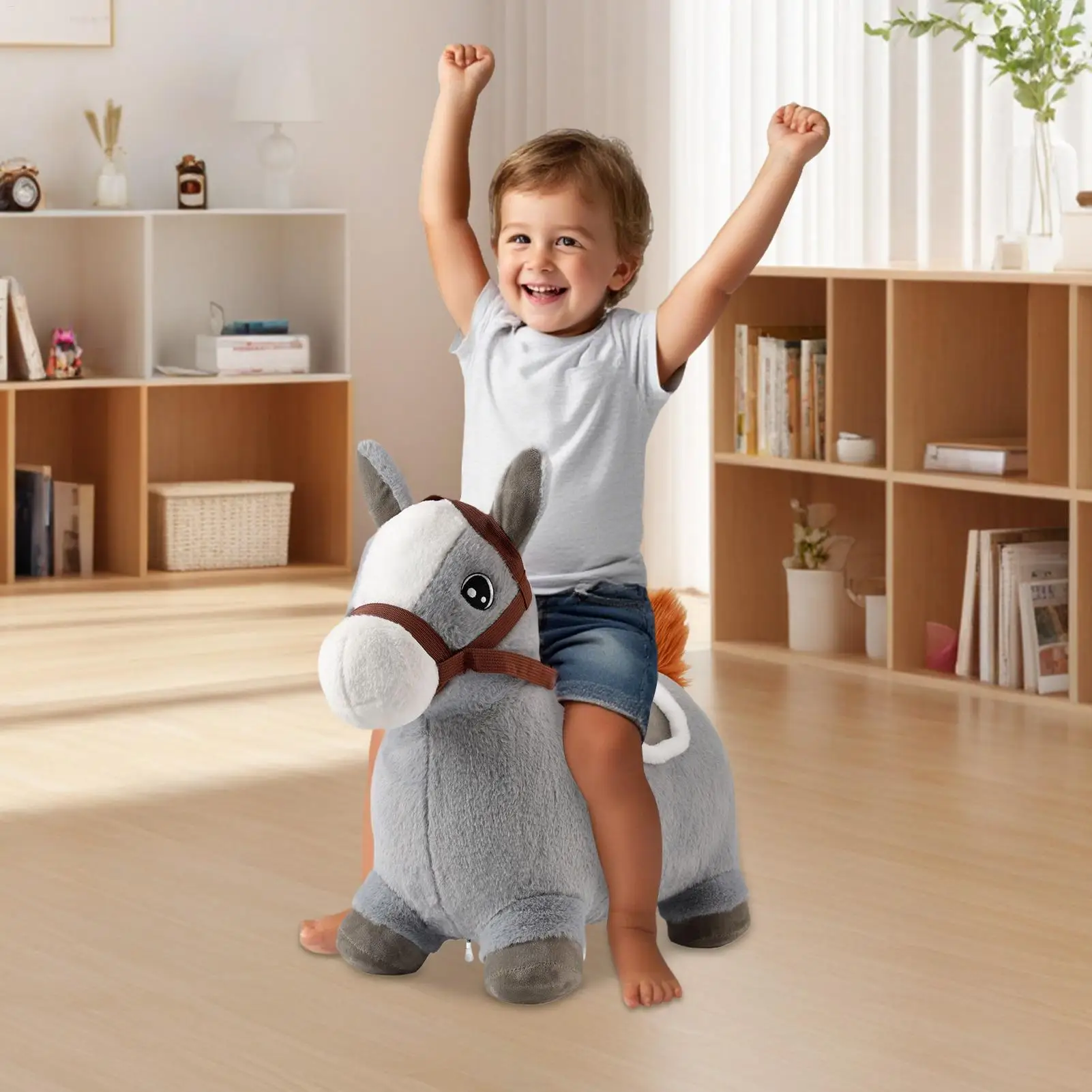 

Плюшевая игрушка-бунпер с надувными животными, надувная домашняя интерактивная плюшевая игрушка-кукла для детей 2-5 лет, мальчиков и девочек