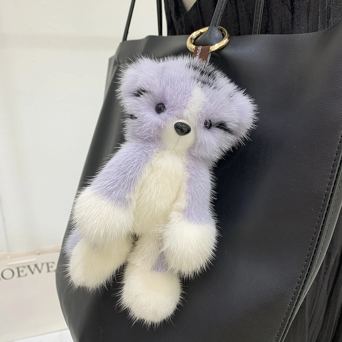 الفاخرة النمر الصغير الزينة الإبداعية لطيف ريال فرو المنك المفاتيح الحلي الحيوانات معلقة حلقة رئيسية الهدايا