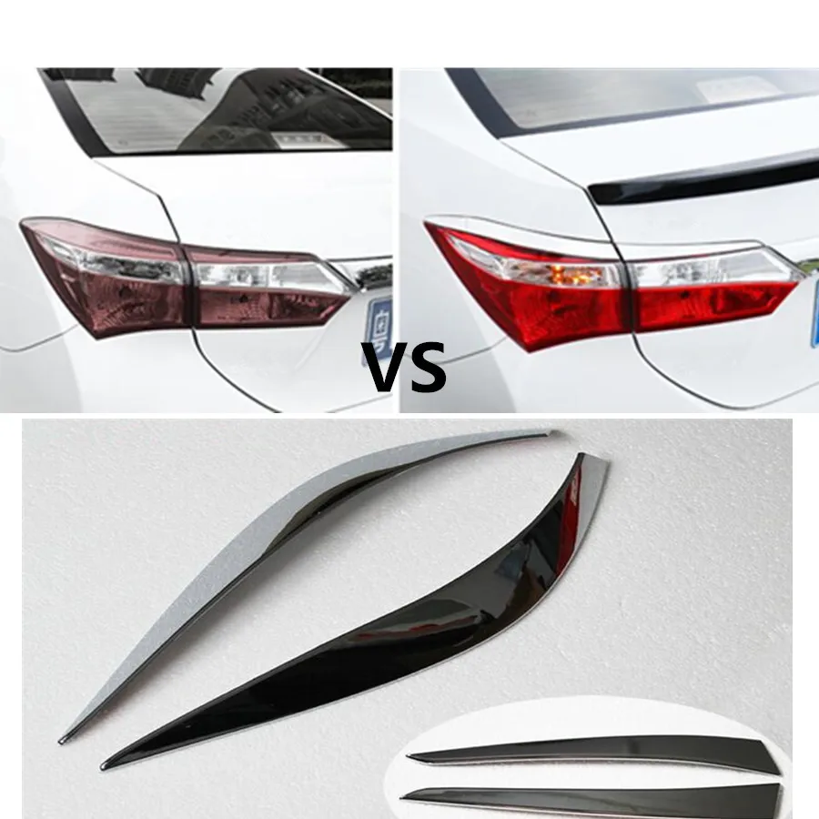 Car Body Rear Tail Light Lamp Frame Stick ABS Chrome Cover Trim Eyebrow For Toyota Corolla Altis 2014 2015 2016 2017 2018 2019