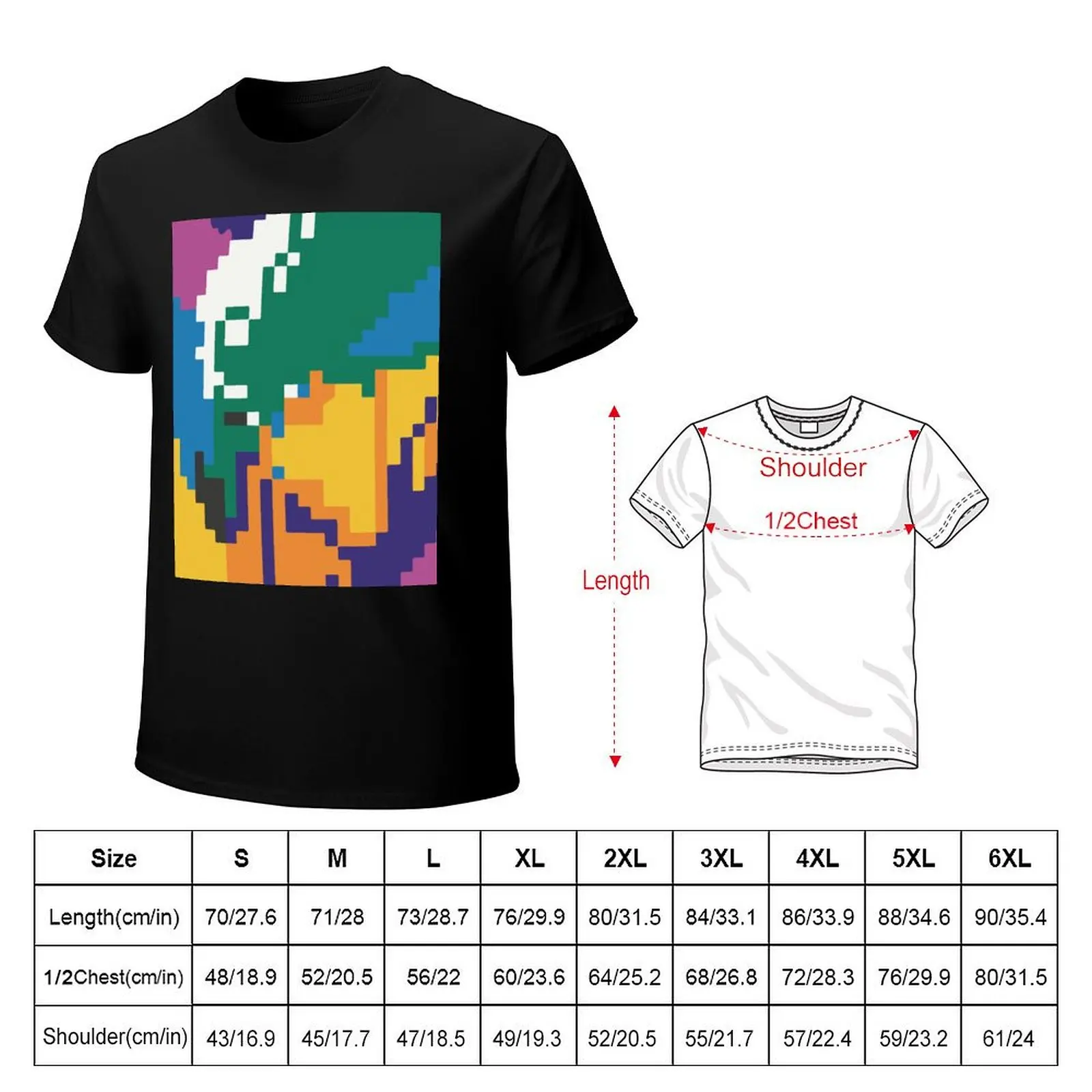 Pixelated Terrain of Vivid Hues T-Shirt Festive Simple T-Shirt