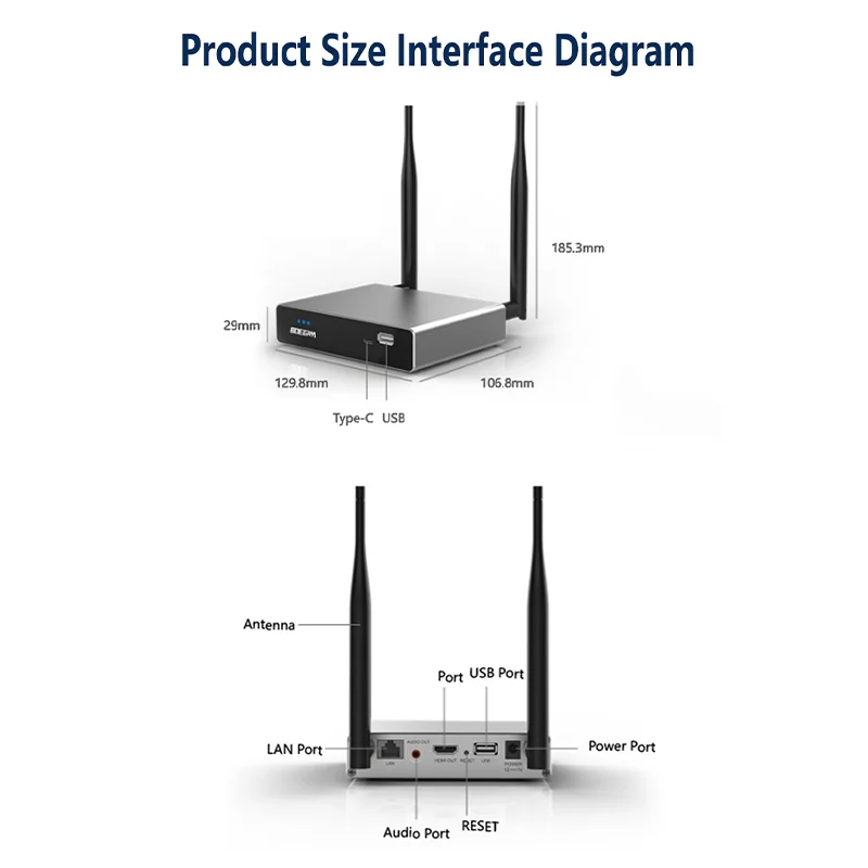 قم بتوصيل وتشغيل نظام العرض اللاسلكي 4K BYOD للتدريب على الشركات وغرف المؤتمرات والفصول الدراسية التعليمية