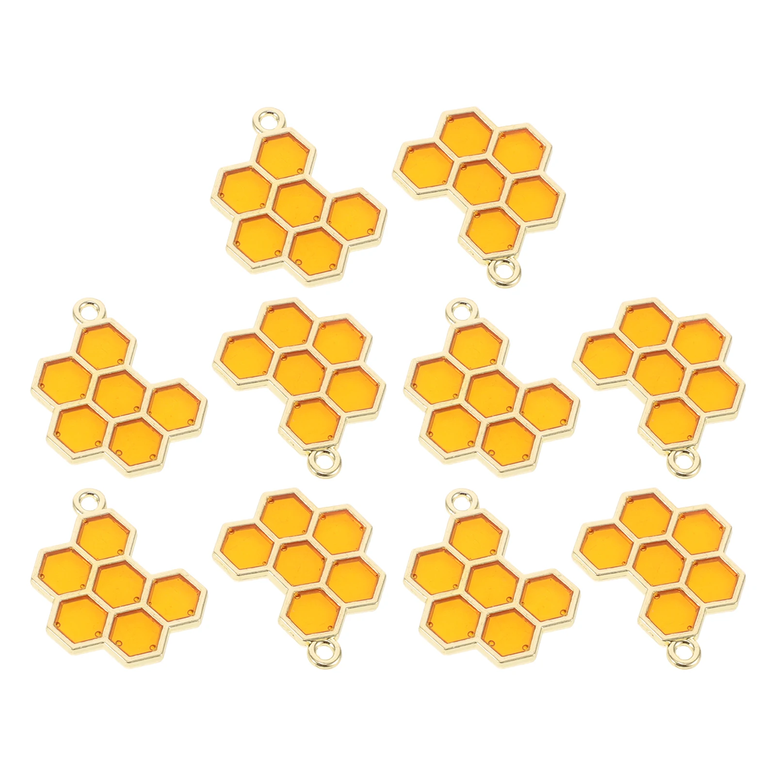 

10pcs Honeycomb Pendant Alloy Beehive Jewelry Making DIY Accessories Orange Color Earring Necklace Bracelet Craft Project