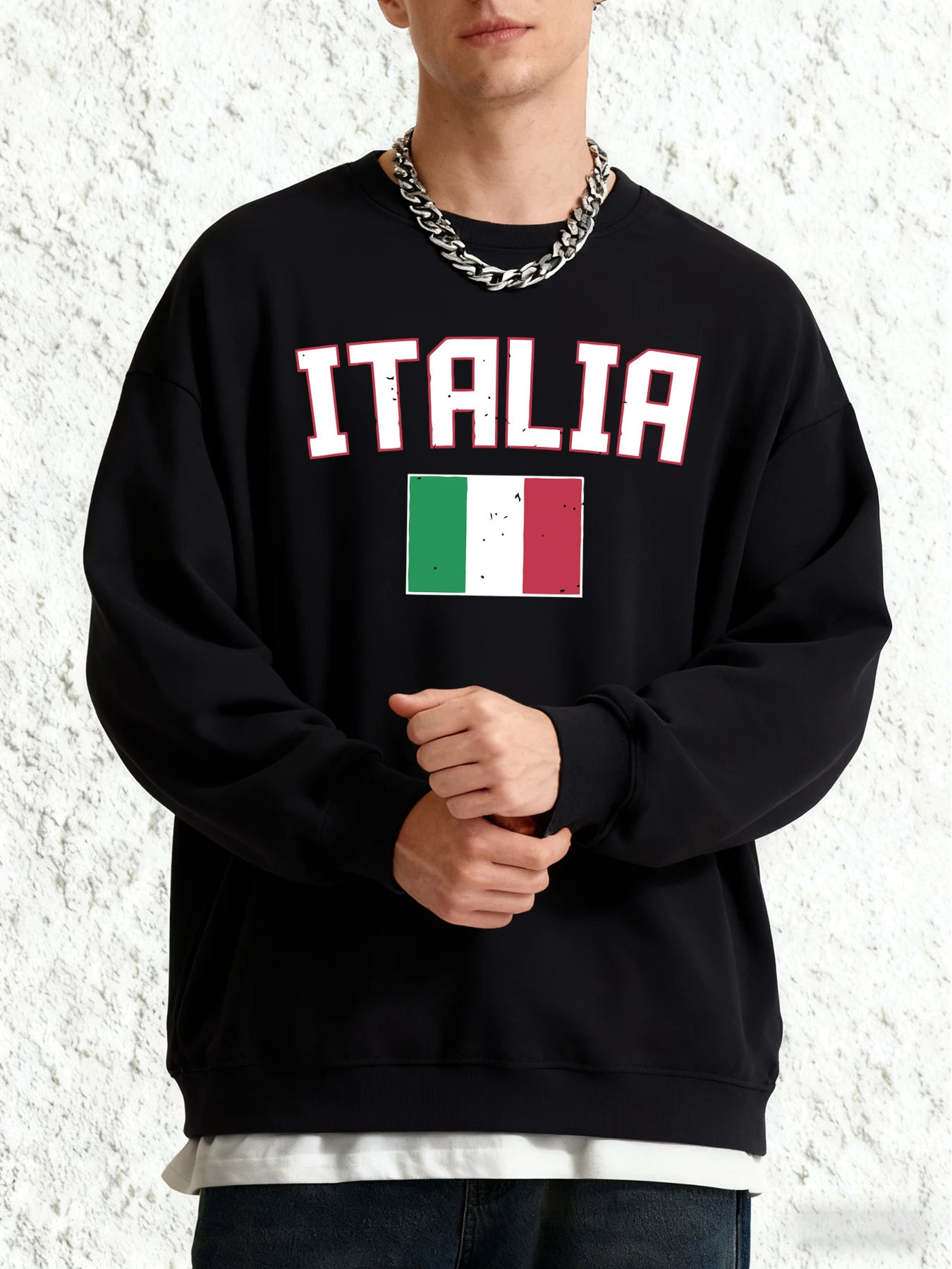 Itrlia والعلم الوطني تصميم الرجال البلوز البلوفرات في الهواء الطلق موضة بلوزات مستديرة العنق الهيب هوب الشارع الشهير الخريف بلايز عادية #2