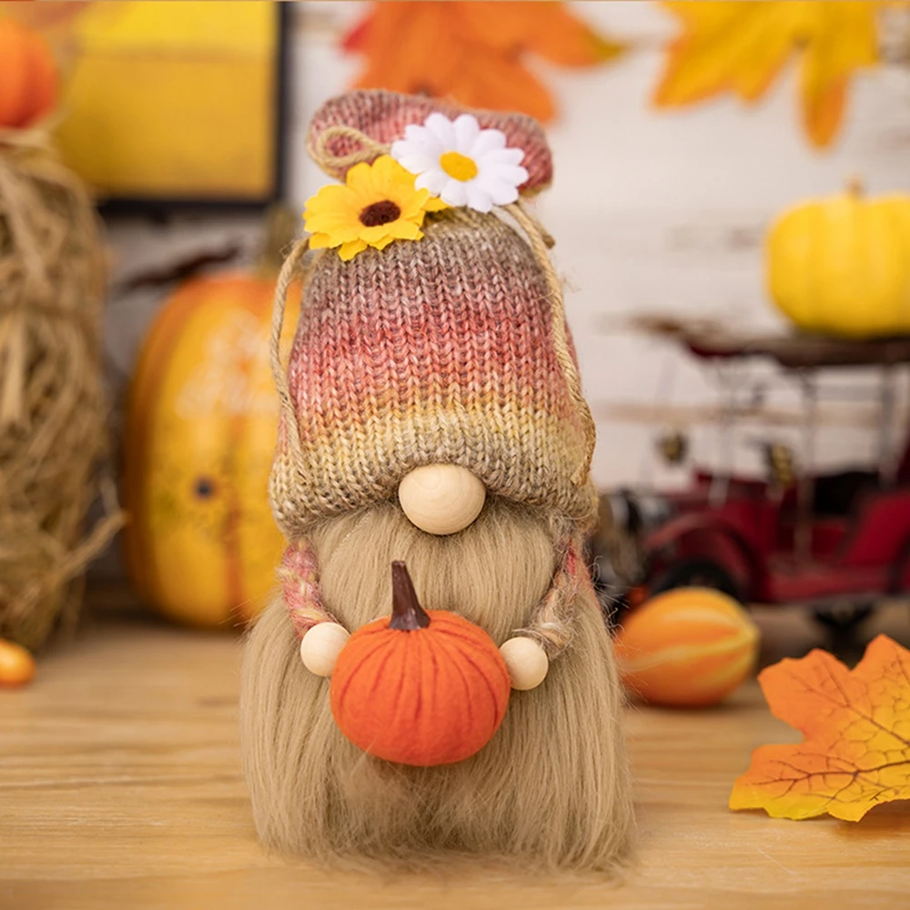 Fall Dwarf Elf Dolls Scandinavian Swedish Tomte Gnomes Fall Gnomes Autumn Gnomes With Sunflower Thanksgiving Decoration