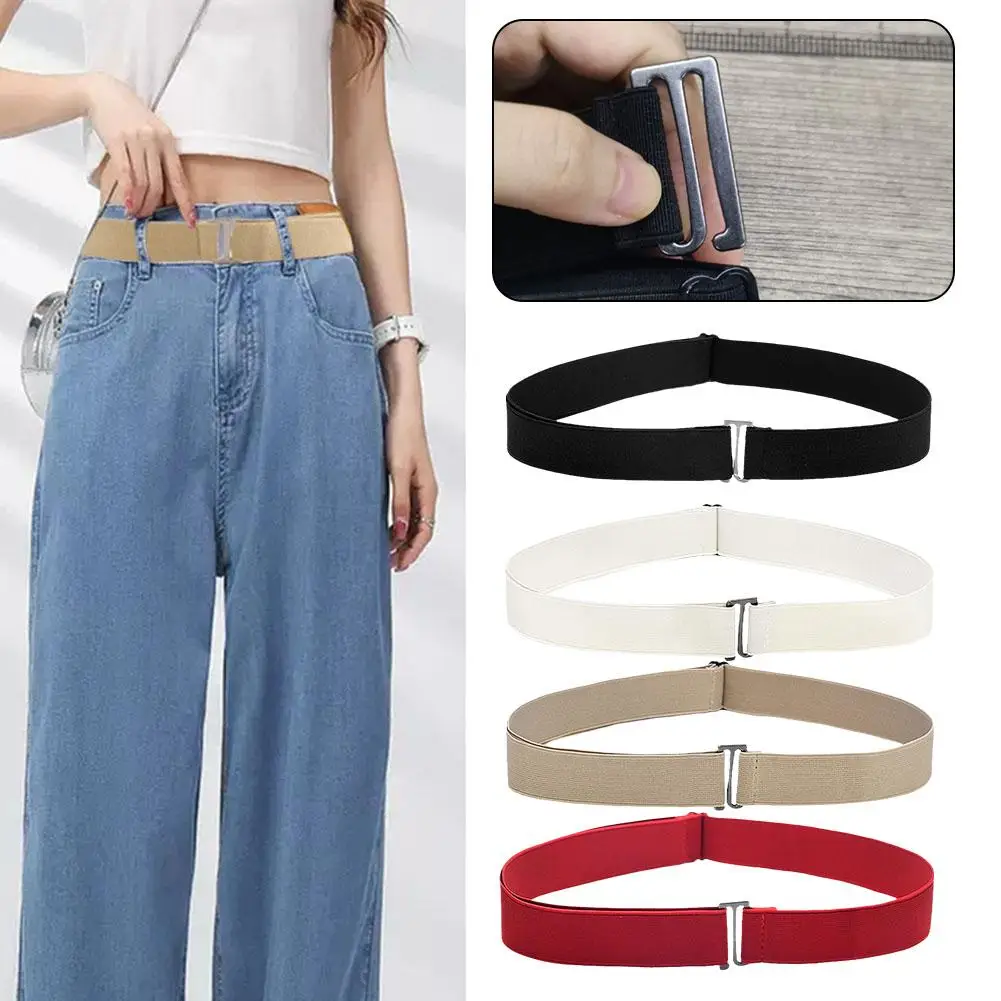 

Adjustable Slim Stretch Invisible Belt Jeans Casual Pants Dress Belt Simple Slip-on Belt Seamless Jeans Belt For Women X6T8