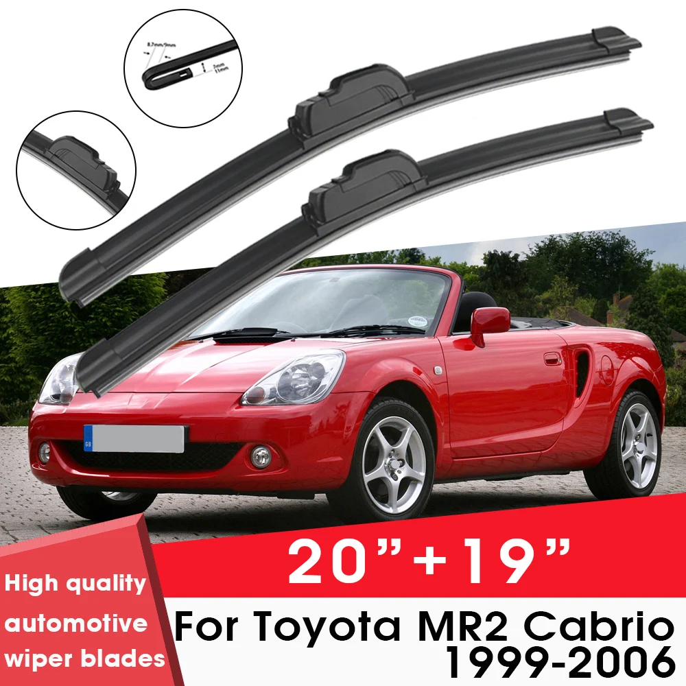 

Car Wiper Blade Blades For Toyota MR2 Cabrio 1999-2006 20"+19"Windshield Windscreen Clean Rubber Silicon Cars Wipers Accessories