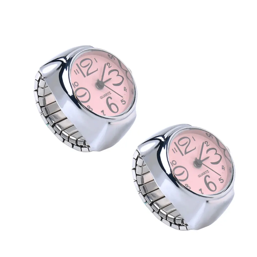 

2 Pcs Couple Ring Watch Fashionable Watches Quartz Wedding for Women Girls Mini