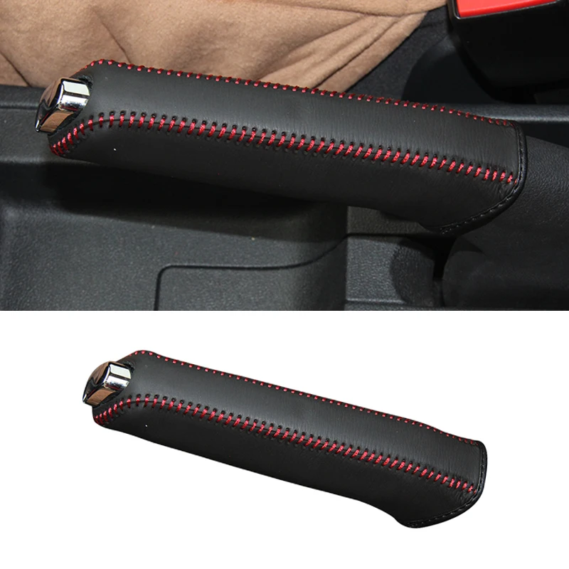 

Custom Car Hand Brake Covers Genuine Top Layer Leather Case for Volkswagen Jetta VW DIY Handbrake Grips Cover Auto Accessories