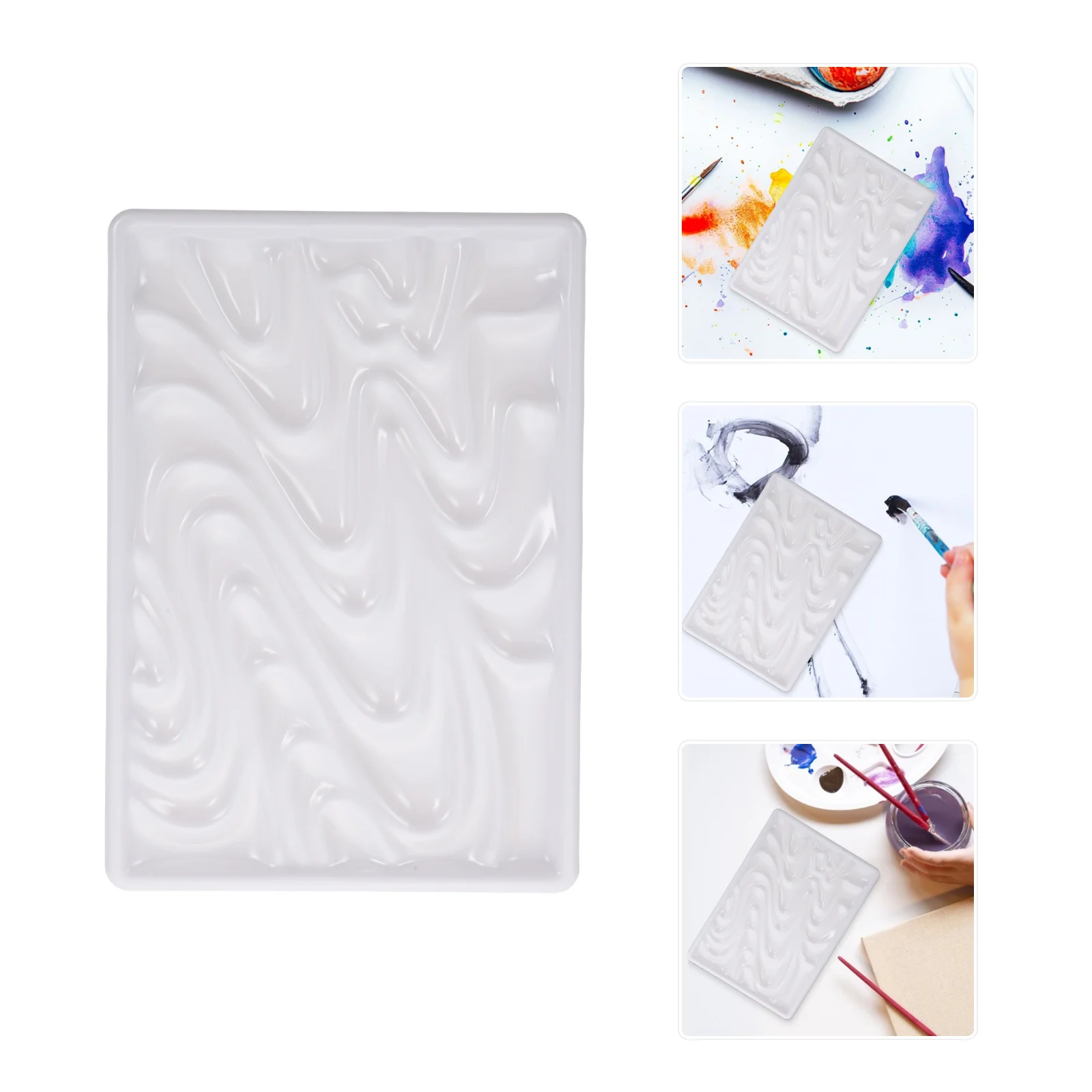 

1Pcs Wave Paint Tray Multi Hole Pigment Mixing Tray Lightweight Portable Non-Absorbent Palette for Watercolor Oil Acrylic Color