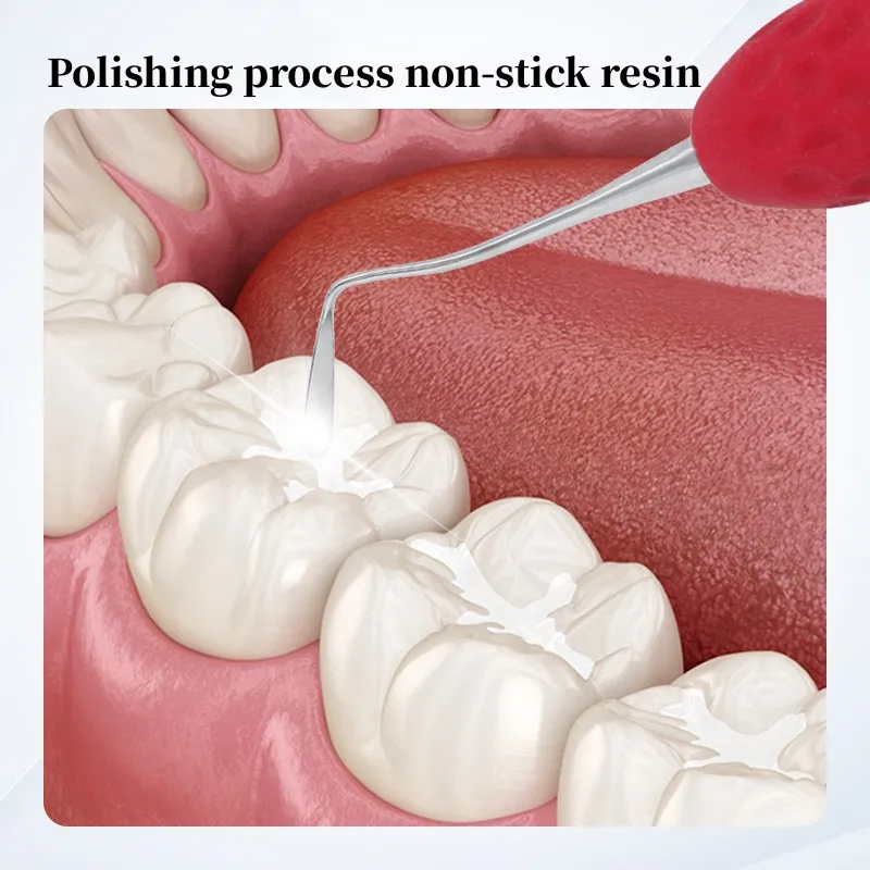 7 buah Spatula pengisi Resin komposit gigi dua kepala, alat dokter gigi instrumen restorasi Resin restorasi estetika