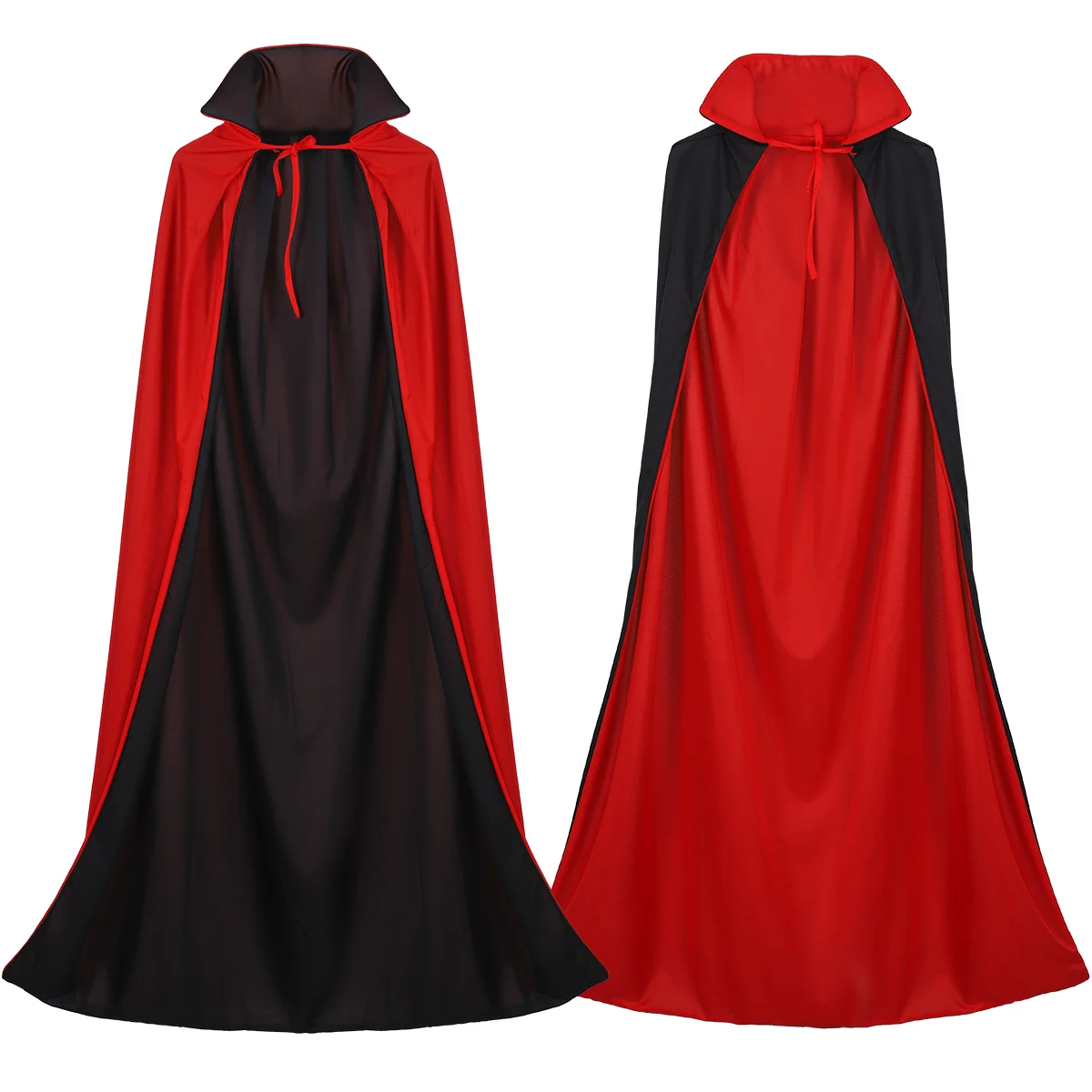 Costume de cape d'Halloween Everak pour hommes et femmes, Capes rouges noires, Performance de cosplay, Capuche de chauve-souris, Costumes à capuche, Décoration de Dracula