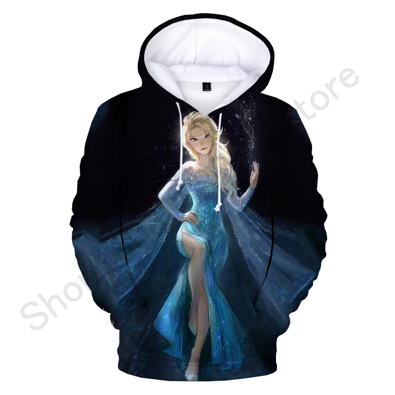 Disney Frozen Elsa Anna Hoodie Sweatshirts Men Women Fashion Casual Cool Pullover Boys Girls Harajuku Streetwear Hoodies