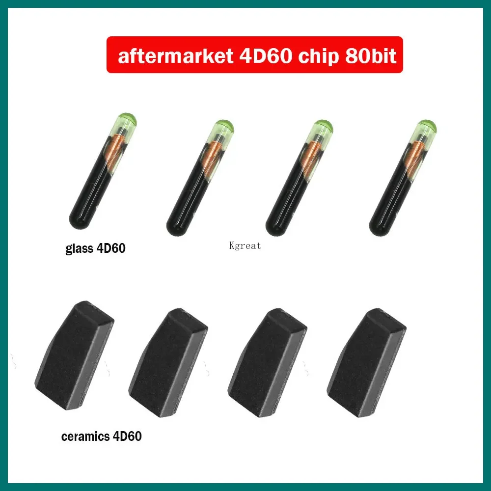 10/20/30/50pcs Aftermarket ID4D60 4D60 Chip 80bit for Mazda ID60 Car Key Chip for For Ford Focus Car Carbon Transponder Chips