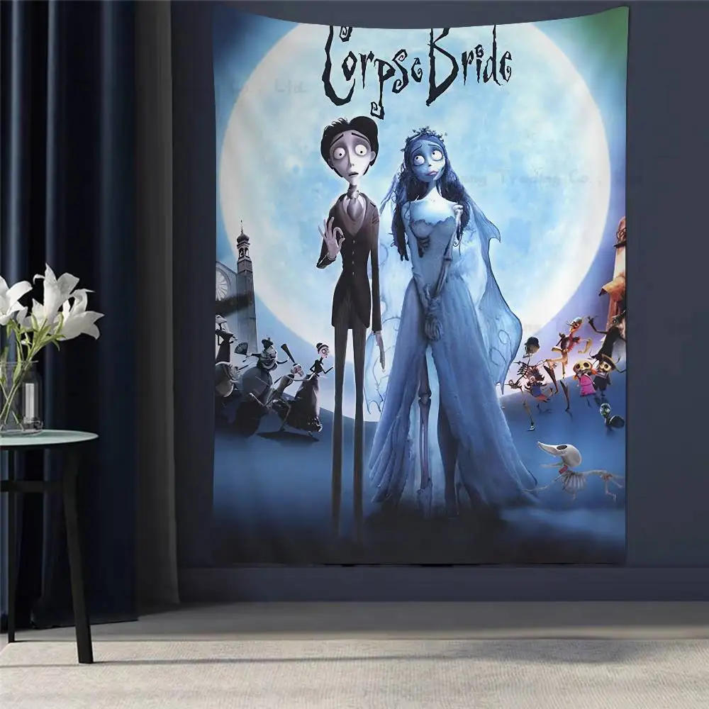 

C-Corpse B-Bride Cartoon DIY Wall Tapestry Art Science Fiction Room Home Decor Wall Art Decor