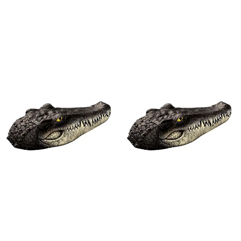 

【CHRISTMAS 】2X Floating Alligator Head,Alligator Head Decoy For Pool,Alligator Head For Swimming Pool And Pond,Deterrent Ducks