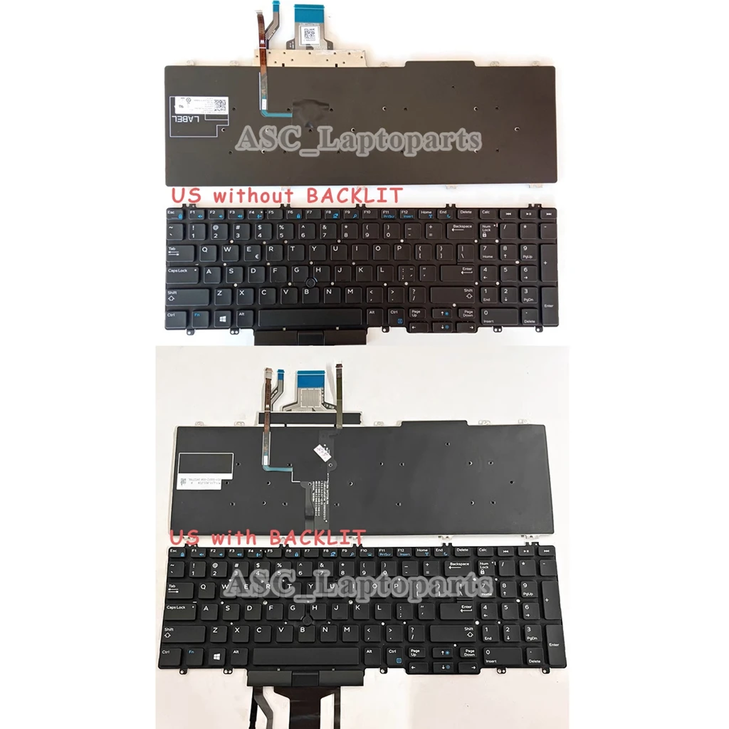 

Новая американская QWERTY-клавиатура для Dell Precision 7530 7540 7730 7740 266YW 0266YW, черная, без рамки, BAKCLIT