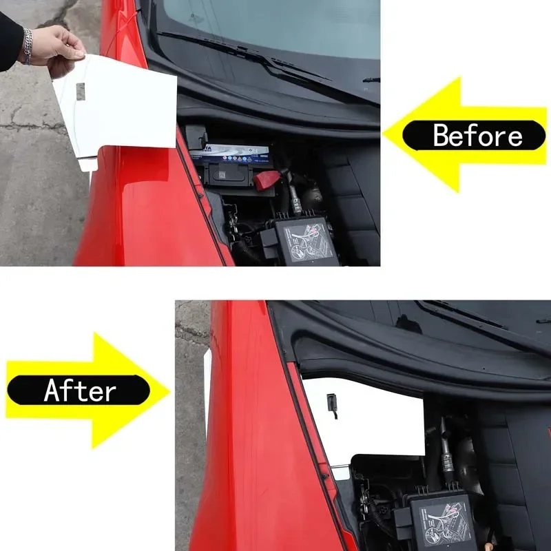 

For Chevrolet Corvette C6 2005-2013 Stainless Steel Silver Car Engine Bay Battery Bezel Cover Trim Sticker Car Accessories