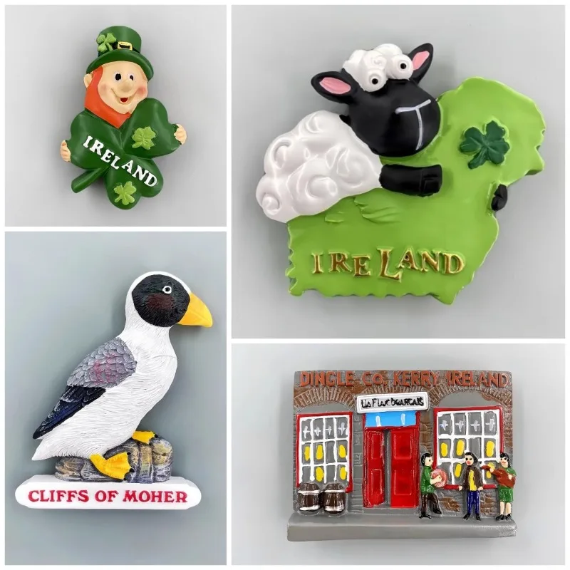 Ireland Fridge Stickers Clover Souvenirs Cliffs of Moher Kerry Dingle Fridge Magnets Home Decoration Wedding Gifts