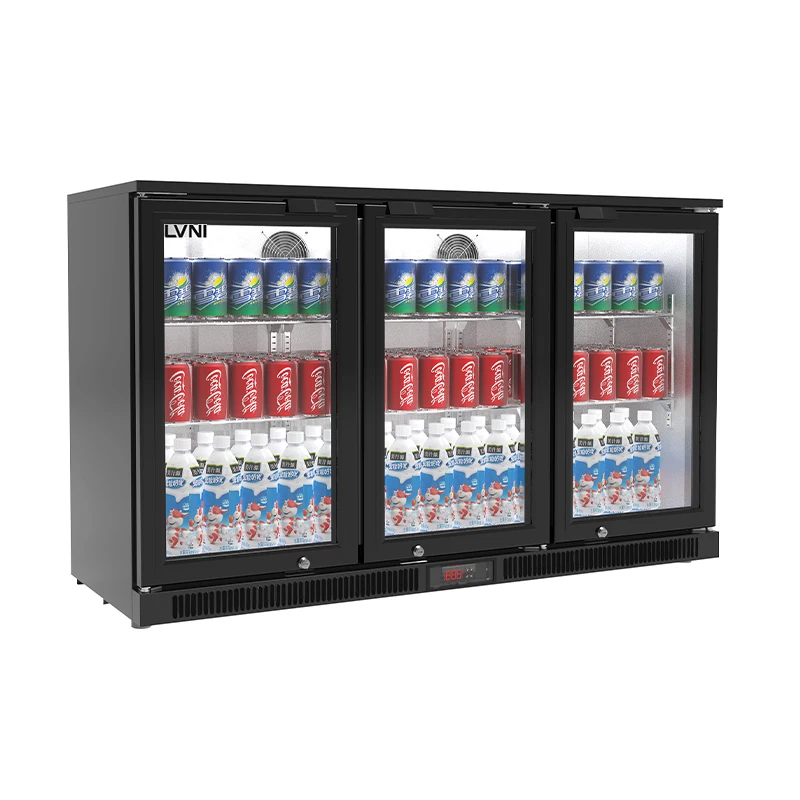 3 Door Undercounter Sliding Bar Fridge Air Stainless Steel Back Bar Refrigerator Digital Control for Soft Drink Beer Pro