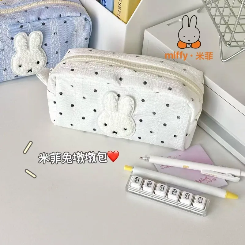 Image of Miffy Tragbares Federmäppchen Kawaii Niedliches Romantisches Zubehör Großes Fassungsvermögen Einfaches Reißverschluss-Design Schreibwaren-Aufbewahrungstasche Geschenk