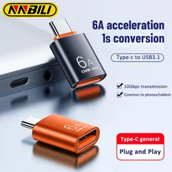 NNBILI 6A TypeC to USB OTG Converter USB3.0 Adapter for Samsung Xiaomi PC MacBook USB C Charging Connector Fast Charging Adapter
