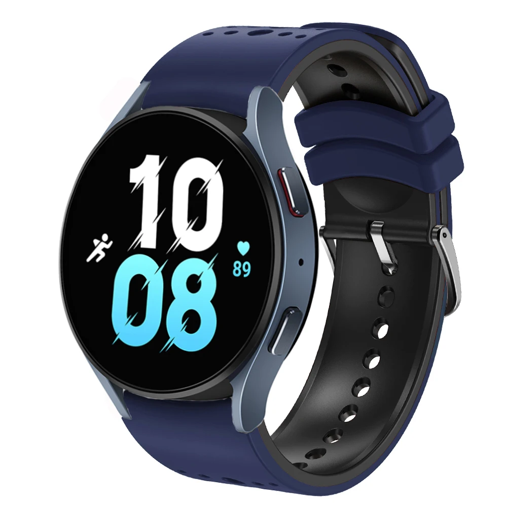 اثنين من لهجة حزام لساعة سامسونج جالاكسي 5 6 44 مللي متر 40 مللي متر/6 الكلاسيكية 43 مللي متر 47 مللي متر معصمه 20 مللي متر سيليكون سوار Galaxy5 برو 45 مللي متر الفرقة