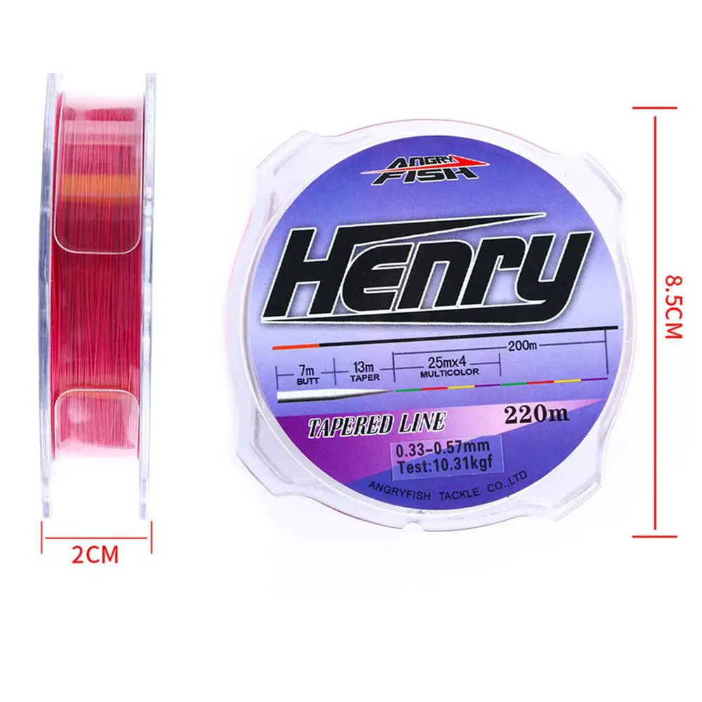 220m Sport Angelschnur Nylon konische Schnur Henry Serie beliebte starke Stärke Schnur