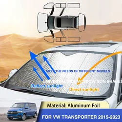 for Volkswagen VW Transporter Multivan Caravelle T6 T6.1 SWB 2015~2023 Full Coverage Sunshades Protector Visors Car Accessories