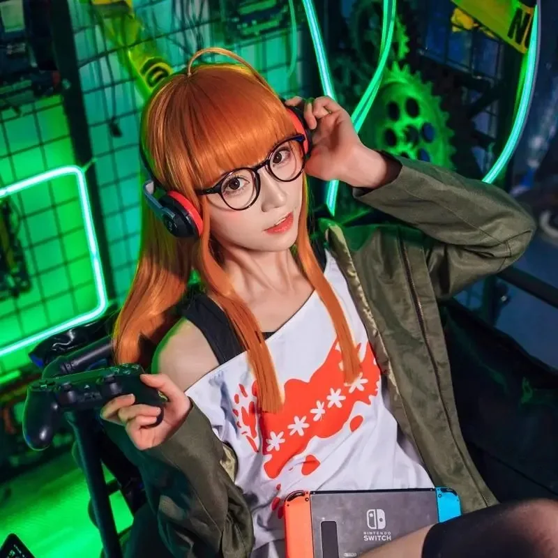 Game Persona 5 Futaba Sakura Cosplay Costumes Casual Uniforms Coat Jacket Full Set Genius Hacker Outfits Party Carnival Suits