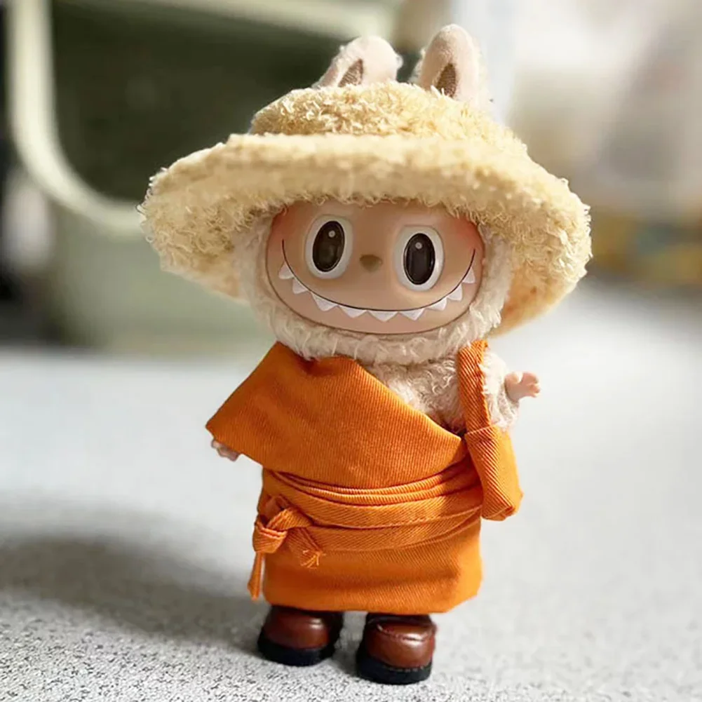 

Mini Clothes Sets for Labubu Plush Monk Costume Shoes for Idol Dolls Dress Up Clothing for Korea Kpop Exo Dolls Accessories