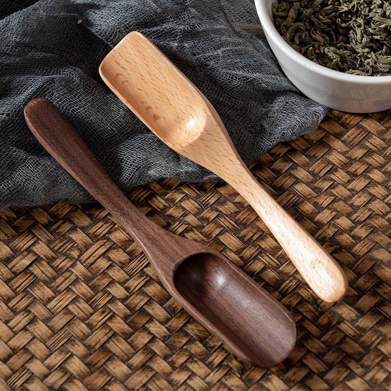 

2Pcs Vintage Tea Spoons Wood Chinese Kungfu Tea Scoop Shovel Wooden Scoop for Coffee Powder Spice Leaf Tea Spoon Tea Accessories