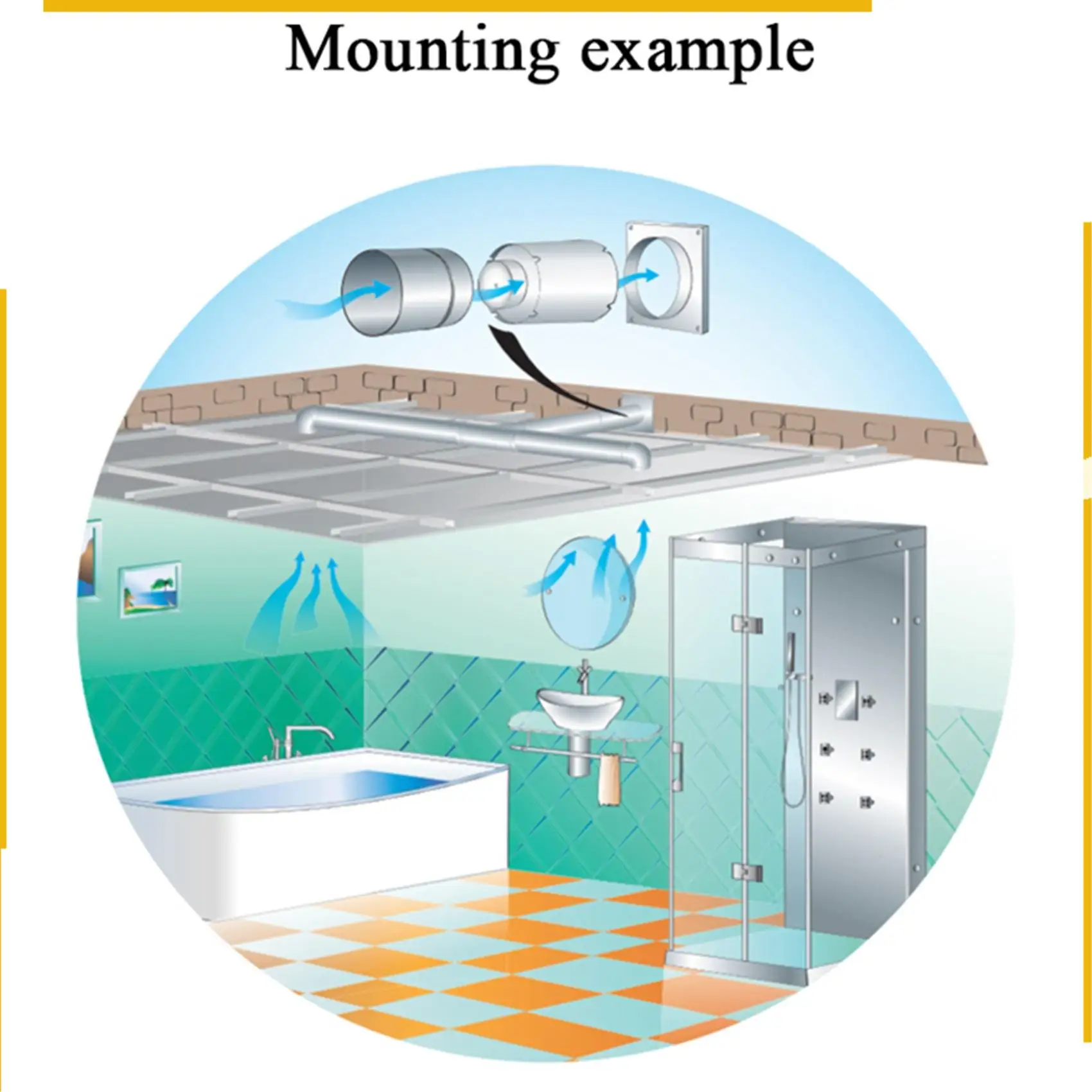 A76K 2X 6 Inch High-Speed Exhaust Fan In-Line Duct Kitchen Extractor Metal Toilet Fan Industrial Fan 220V