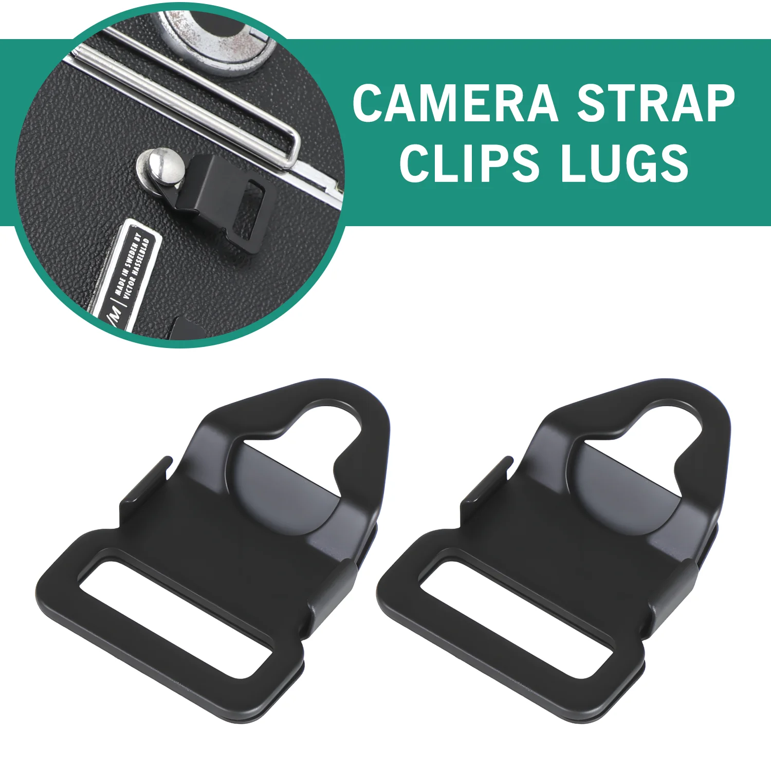 

One Pair Camera Neck Shoulder Black Strap Lugs Clips Adapter for Hasselblad 203 205 500C 501cm 503cx 503cw 903 SWC 201F