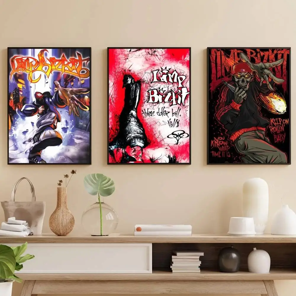 

L-Limp B-Bizkit Poster Self-adhesive Art Waterproof Paper Sticker Coffee House Bar Room