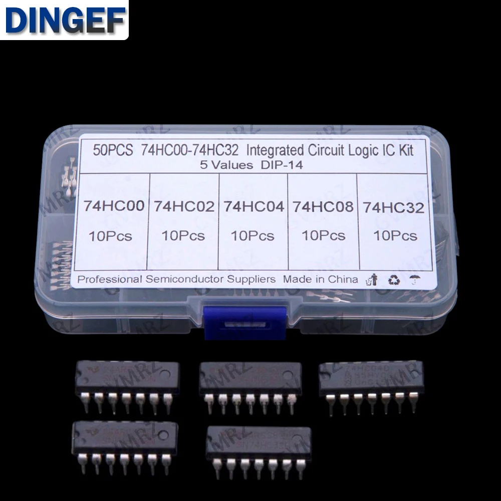 5Values 50PCS 74HC00 74HC32 74HC02 DIP-14 Integrated Circuit DIP IC Combination Kit 74HC08 74HC04