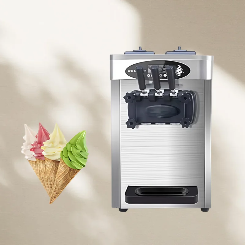 Commercial Top Three Flavors Soft Serve Ice Cream hine Stainless Steel with Air Pump for Sale
