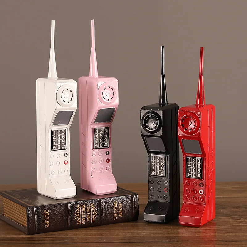 Vintage Mobile Phone Ornament, Phone Brick Model, 80s and 90s Vintage Classic Design, Phone Model, Vintage Metal Home Decoration