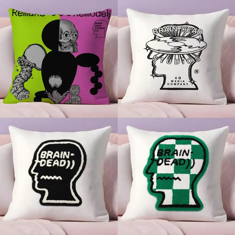

Los Angeles B-Brain Dead Cushion Cover Short Plush Double-Sided Printing Home Machine Washable in Warm Winter Pillow Case