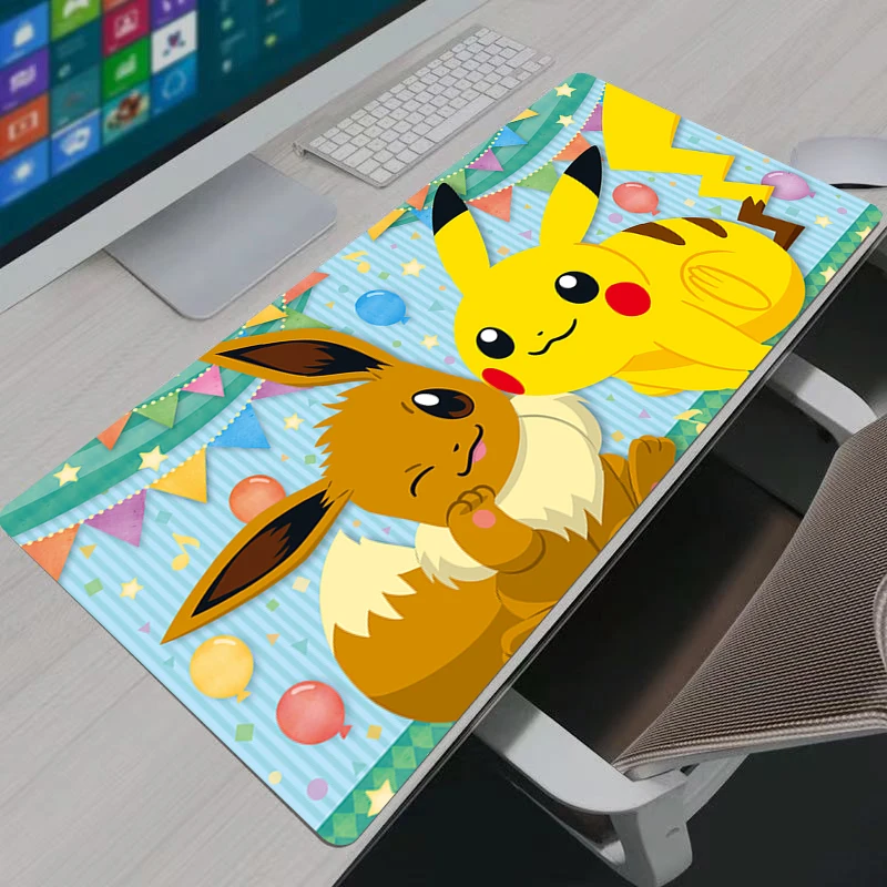 Mouse Pad Pokemon Pikachu Anime Gamer Gaming Accessories Varmilo Keyboard PC Computer durable Desk Mat XXL Carpet Mousepad