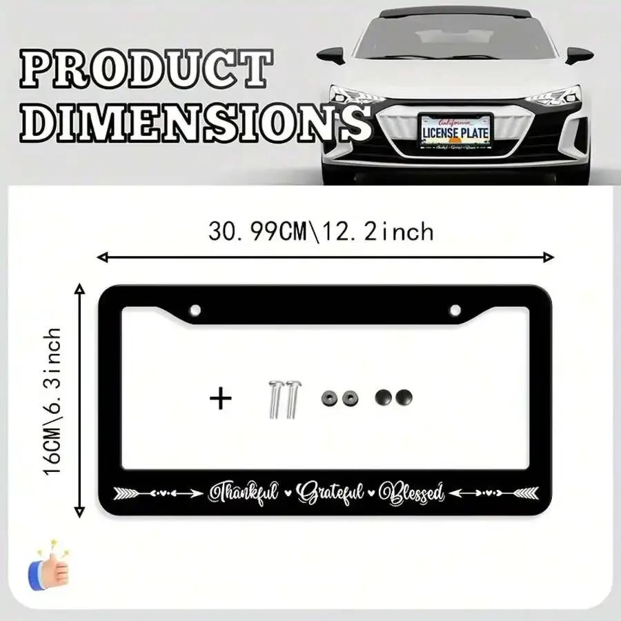 

Aluminum Car License Plate Frame Waterproof Durable Universal Fit USA Canada